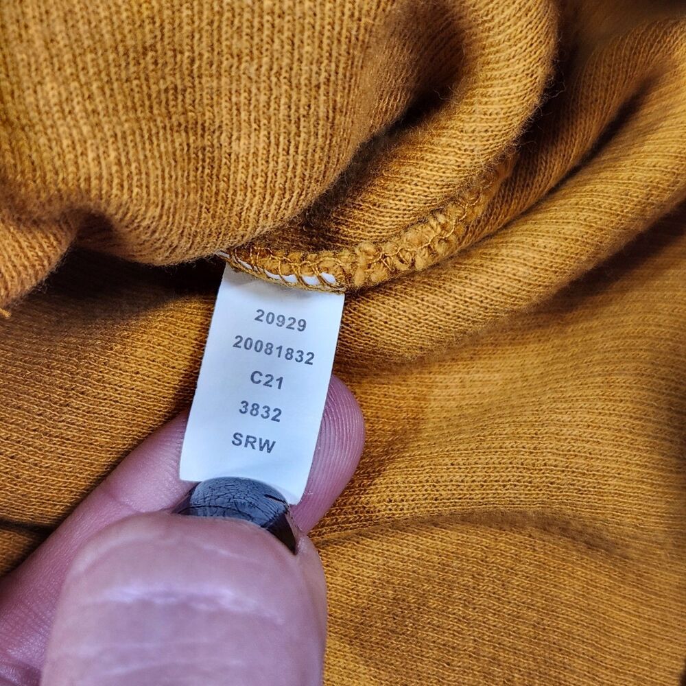 Duluth Trading Co XXL Yellow Crew Neck Cotton Knit Sweatshirt Front Pocket - Picture 3 of 6